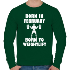 PRINTFASHION Februárban születve - súlyemelésre születve - Férfi pulóver - Sötétzöld férfi pulóver, kardigán