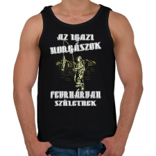 PRINTFASHION Februári horgász - Férfi atléta - Fekete atléta, trikó