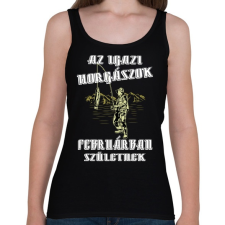 PRINTFASHION Februári horgász - Női atléta - Fekete női trikó
