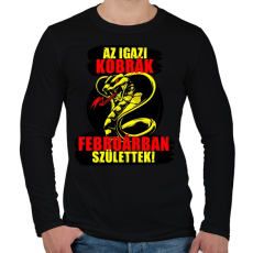 PRINTFASHION Februári Kobra - Férfi hosszú ujjú póló - Fekete