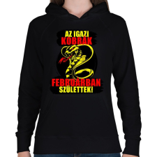PRINTFASHION Februári Kobra - Női kapucnis pulóver - Fekete női pulóver, kardigán