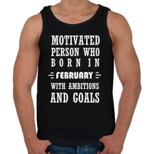 PRINTFASHION Februári születésű motivált személy ambíciókkal és célokkal - Férfi atléta - Fekete atléta, trikó
