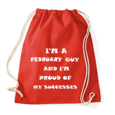 PRINTFASHION Februári vagyok és büszke vagyok a sikereimre - Sportzsák, Tornazsák - Piros tornazsák