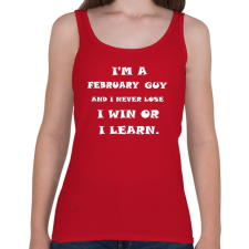 PRINTFASHION Februári vagyok és nem veszítek hanem tanulok - Női atléta - Cseresznyepiros női trikó