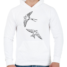 PRINTFASHION fecske - Férfi kapucnis pulóver - Fehér férfi pulóver, kardigán