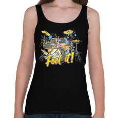 PRINTFASHION Feel it! - Dobolós - Női atléta - Fekete