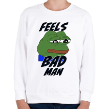 PRINTFASHION Feels bad man meme - Gyerek pulóver - Fehér gyerek pulóver, kardigán