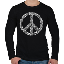 PRINTFASHION Fegyver béke - Férfi hosszú ujjú póló - Fekete férfi póló