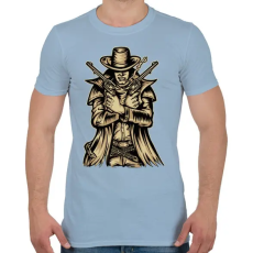 PRINTFASHION Fegyveres - Férfi póló - Világoskék