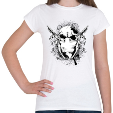 PRINTFASHION Fegyveres Koponya - Női póló - Fehér