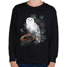 PRINTFASHION Fehér bagoly - Gyerek pulóver - Fekete gyerek pulóver, kardigán