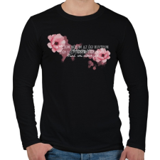 PRINTFASHION Fehér boldogságvirág - Férfi hosszú ujjú póló - Fekete férfi póló
