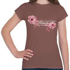 PRINTFASHION Fehér boldogságvirág - Női póló - Mogyoróbarna