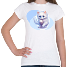 PRINTFASHION Fehér cica - Női póló - Fehér női póló