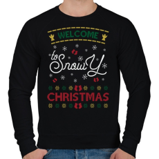 PRINTFASHION Fehér karácsony - Férfi pulóver - Fekete