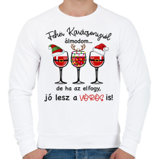 PRINTFASHION Fehér karácsonyról álmodom bor - Férfi pulóver - Fehér