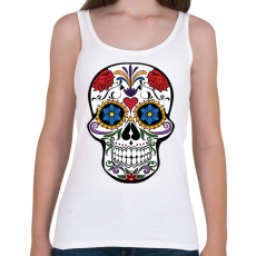 PRINTFASHION Fehér, piros és lila calavera illusztráció - Női atléta - Fehér