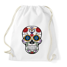 PRINTFASHION Fehér, piros és lila calavera illusztráció - Sportzsák, Tornazsák - Fehér tornazsák