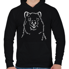 PRINTFASHION Fehér quokka - Férfi kapucnis pulóver - Fekete férfi pulóver, kardigán