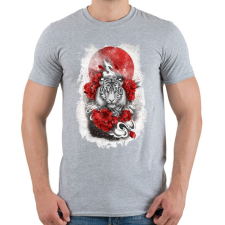 PRINTFASHION Fehér tigris - Férfi póló - Sport szürke férfi póló