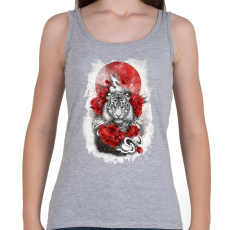 PRINTFASHION Fehér tigris - Női atléta - Sport szürke