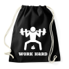 PRINTFASHION Fehér WORK HARD edzős felszerelés - Sportzsák, Tornazsák - Fekete