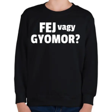 PRINTFASHION Fej vagy gyomor - Gyerek pulóver - Fekete gyerek pulóver, kardigán