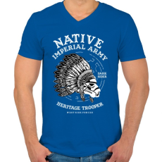 PRINTFASHION Fejdísz - Férfi V-nyakú póló - Királykék
