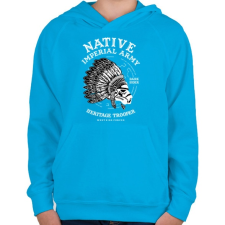 PRINTFASHION Fejdísz - Gyerek kapucnis pulóver - Azúrkék gyerek pulóver, kardigán