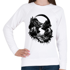 PRINTFASHION Fejhallgató a természetben - Női pulóver - Fehér