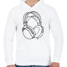 PRINTFASHION fejhallgató - Férfi kapucnis pulóver - Fehér férfi pulóver, kardigán