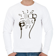 PRINTFASHION fejhallgató  - Férfi pulóver - Fehér férfi pulóver, kardigán