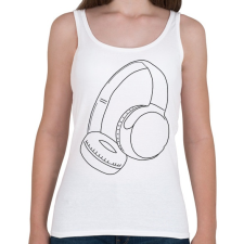 PRINTFASHION Fejhallgató - Női atléta - Fehér női trikó