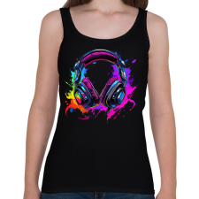 PRINTFASHION Fejhallgató  - Női atléta - Fekete női trikó