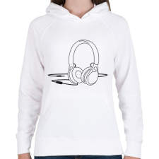 PRINTFASHION Fejhallgató - Női kapucnis pulóver - Fehér női pulóver, kardigán