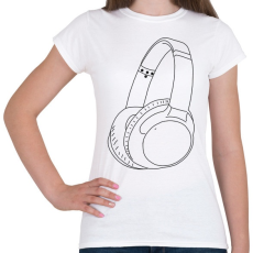 PRINTFASHION Fejhallgató - Női póló - Fehér