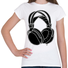 PRINTFASHION Fejhallgató  - Női póló - Fehér