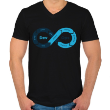PRINTFASHION Fejlesztő - Férfi V-nyakú póló - Fekete férfi póló