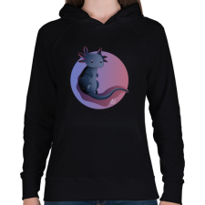 PRINTFASHION Fekete axolotl - Női kapucnis pulóver - Fekete női pulóver, kardigán