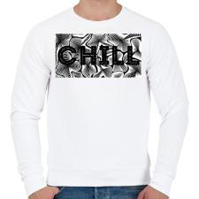 PRINTFASHION Fekete CHILL - Férfi pulóver - Fehér férfi pulóver, kardigán
