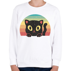 PRINTFASHION Fekete cica - Gyerek pulóver - Fehér