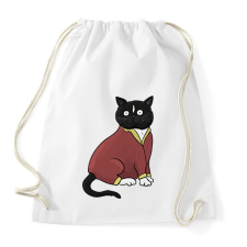 PRINTFASHION Fekete cica - Sportzsák, Tornazsák - Fehér tornazsák
