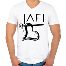 PRINTFASHION fekete jafi sziv szimbólum - Férfi V-nyakú póló - Fehér
