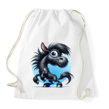 PRINTFASHION Fekete ló - Sportzsák, Tornazsák - Fehér tornazsák