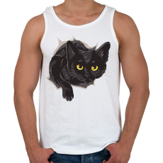 PRINTFASHION Fekete macska - Férfi atléta - Fehér