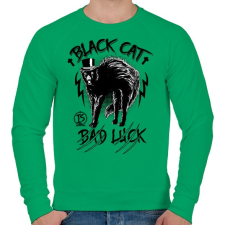 PRINTFASHION Fekete macska  - Férfi pulóver - Zöld férfi pulóver, kardigán