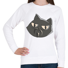PRINTFASHION Fekete macska - Női pulóver - Fehér női pulóver, kardigán