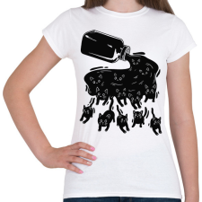 PRINTFASHION Fekete macskák - Női póló - Fehér női póló