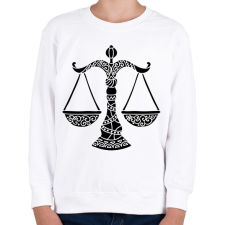 PRINTFASHION Fekete Mérleg horoszkóp - Gyerek pulóver - Fehér gyerek pulóver, kardigán