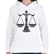 PRINTFASHION Fekete Mérleg horoszkóp - Női kapucnis pulóver - Fehér